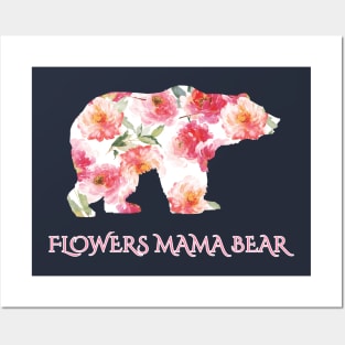 Flowers Mama Bear Beautiful Colorful Design Gift Posters and Art